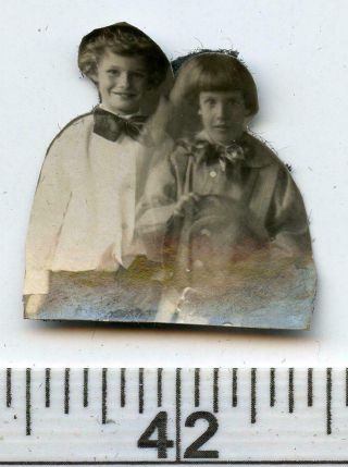 T880 Vtg Photo Victorian Children Cut - Out C Early 1900 