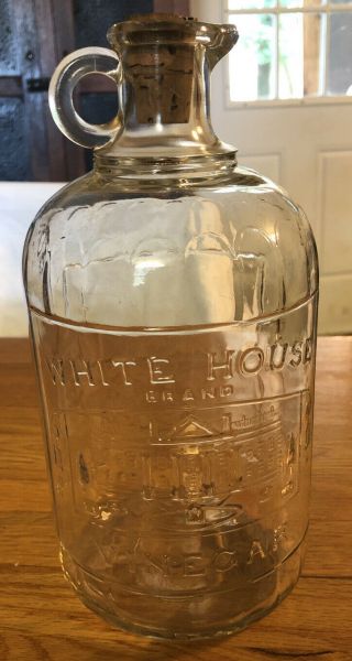 Vintage White House Brand Vinegar Gallon Jar With Pour Spout And Cork