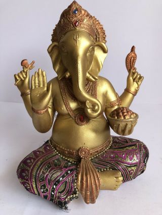 Ganesha Statue 7” Standing High Bronze Colored Hindu Elephant God Ganesha