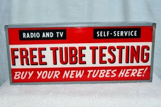 Rare c.  40 ' s 50 ' s RCA Repair Shop Vacuum Tube Radio TV Lighted Advertising Sign 2