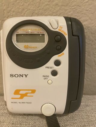 Sony Walkman Cassette Player Model No Wm - Fs222 Vintage Am Fm Tv Weather