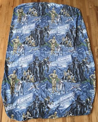 Vintage Star Wars Empire Strikes Back Fitted Twin Bed Sheet 1979 Fabric Craft