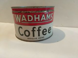 Rare Vintage Keywind Coffee Tin Can Wadham 