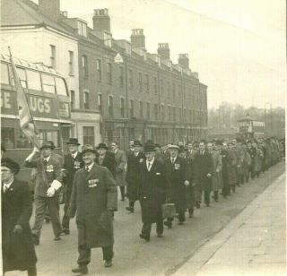 1930s Photograph March Of Wwi Veterans In Adelaide Road Leyton London Nw3 C1936