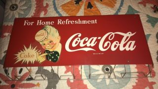 Rare Vintage Coca Cola Sprite Boy Sign Bag Holder