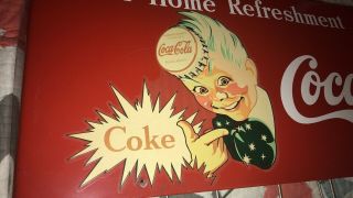 Rare Vintage Coca Cola Sprite Boy Sign Bag Holder 2