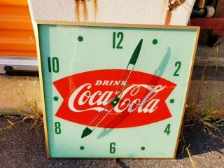 1950s Vintage Coca Cola Store Display Sign Clock Advertising