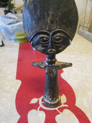 Vintage Carved Wood African Ashanti Fertility Goddess Statue Figurine
