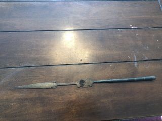 Vintage Hand Made Forged Iron Spear Tip Head Shaft Cross Design Arrow Pike Spike
