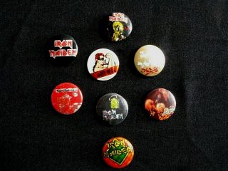 8 Vintage Buttons Badges Pins Uk Import For Todbingama