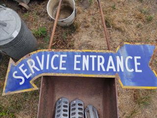 Vintage Double Sided Porcelain " Service Entrance " Sign