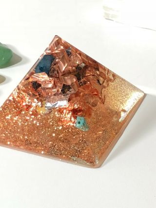 Orgone Pyramids - Hand Made To Order - Crystals & Copper 2x2.  5in Giza Style