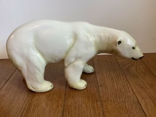 Vintage 12 " Ceramic Polar Bear Figurine Sculpture The Townsends