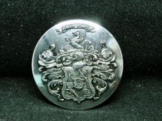 Leslie Family Coat Of Arms 29mm S/p Coachman Livery Button P&s Firmin 1842 - 1848
