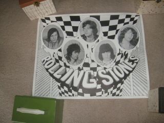 Vintage,  Never Hung Late 1960s Rolling Stones Poster - Nm