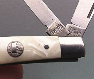 VINTAGE 1956 - 88 IMPERIAL CROWN HALF STOCKMAN FOLDING POCKET KNIFE MADE IN USA 3