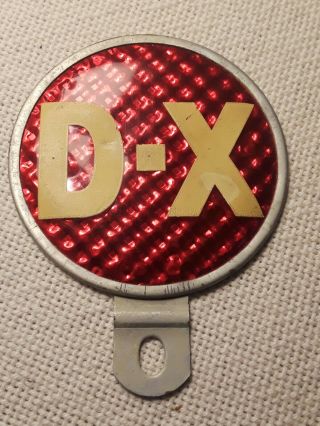 Vintage Dura - Products Mfg.  Co.  D - X Red Reflector (motorcycle Car Gas Reflector)