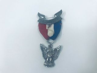Vintage Boy Scouts " Be Prepared " Eagle Medal W/ribbon Bsa Sterling Silver ?