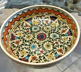Large Mexican Pottery Handmade Chips And Dip Serving Bowl