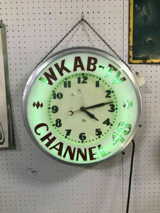Vintage Wkab - Tv Channel 48 Neon Advertising Dial Rare