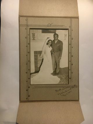 Vintage 1945 African American Soldier’s Wedding Photo Matted Frame Ww2