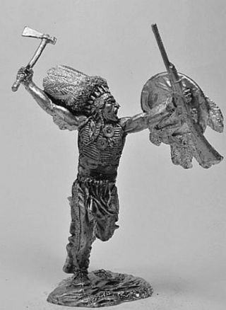 Apache Native American 19th Century 1/32 Scale Unpainted Tin Figure