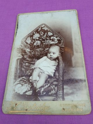 Victorian Antique Cabinet Photo Of Baby In Chair By Partridge Of Sudbury