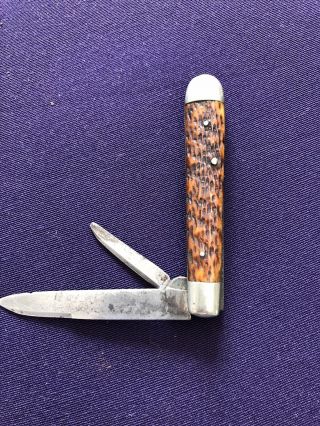 Vintage Wood And Silver Toned Pocket Knife