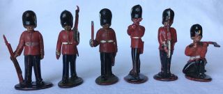 Vintage Lonestar,  1960’s,  Guards Set Of 6,  (smooth) 50mm Scale Painted Plastic.