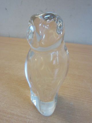 Vintage Baccarat,  France crystal barn owl figure paperweight 4.  25 