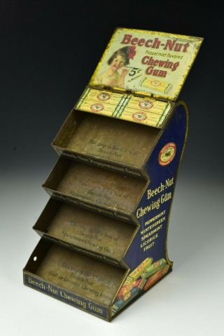Vintage Tin Litho Beech - Nut Chewing Gum Store Display