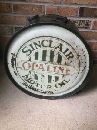 Vintage Sinclair Opaline Motor Oil 5 Gallon Rocker Can St Louis Can Co