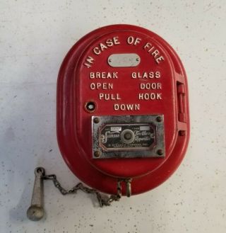 Vintage Samson Private Fire Alarm Box Device With Hammer - Unrestored