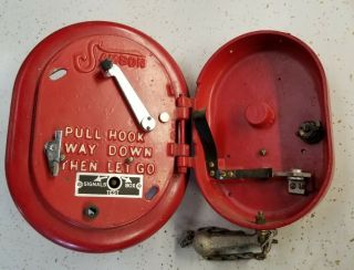 Vintage SAMSON Private FIRE ALARM box DEVICE with hammer - unrestored 3
