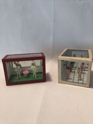 2 Mexican Day Of The Dead Folk Art Dioramas Shadow Box Shower Scenes