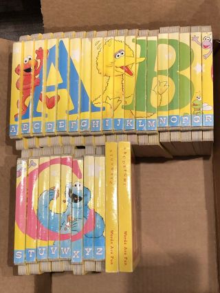 Sesame Street Abc Board Puzzle Books Complete Set Of 28 Alphabet 1997 Vintage