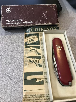 Vintage Victorinox Swiss Army Knife W/box And Instructions