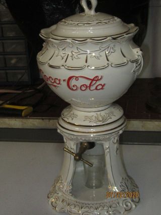 Vintage Coca Cola Anniversary Syrup Dispenser With Glass