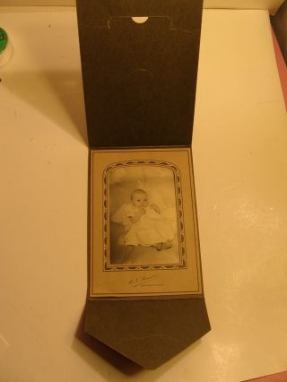 1900 Era Cabinet Photo Of Baby In Fancy Folder