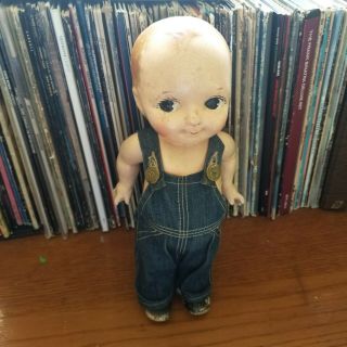 Antique Buddy Lee Composite Doll 1920s To 1930s Overalls Big L Lee 