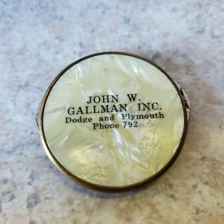 Vintage Round Advertising Pocket Knife John W Gallman Dodge Plymouth
