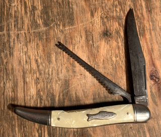 Vintage Imperial Fishing Knife Providence Ri Usa 4” Blade & Saw