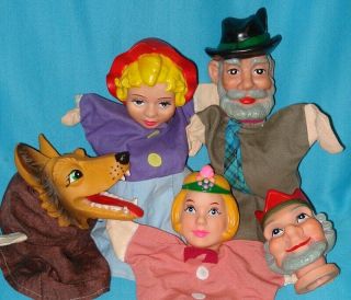 Vintage Red Riding Hood Hand Puppets & More