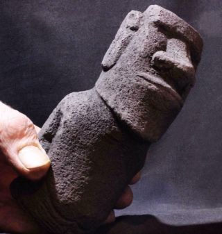 TRADITIONAL EASTER ISLAND MOAI - authentic back carvings - handmade stone statue 3