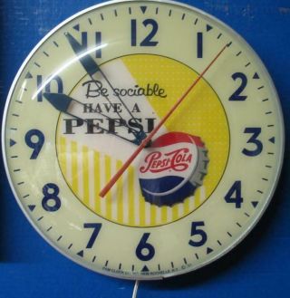Vintage Pam Lighted Advertising Have A Pepsi Clock Pepsi Cola