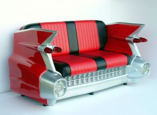 Red Car Sofa - 59 Cadillac Car Sofa - Cadi Car Couch - Car Loveseat