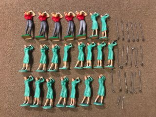 22 Vintage Golf Men Women Cake Toppers Golfers Plastic Figures Model Train (sl)