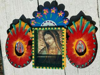 Triple Bendiciones Mexican Nicho 5.  5x3.  5x.  05 Virgen De Guadalupe Virgin Mary R15