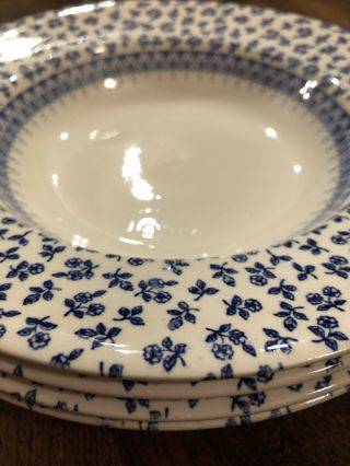 Vintage - Set Of 4 English Ironstone Blue Provence Bowls 8.  5’’