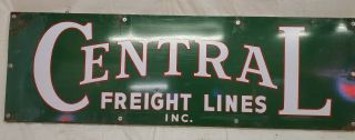 Central Freight Lines Porcelain Sign Gas Oil Vintage Collectable Man Cave Garage